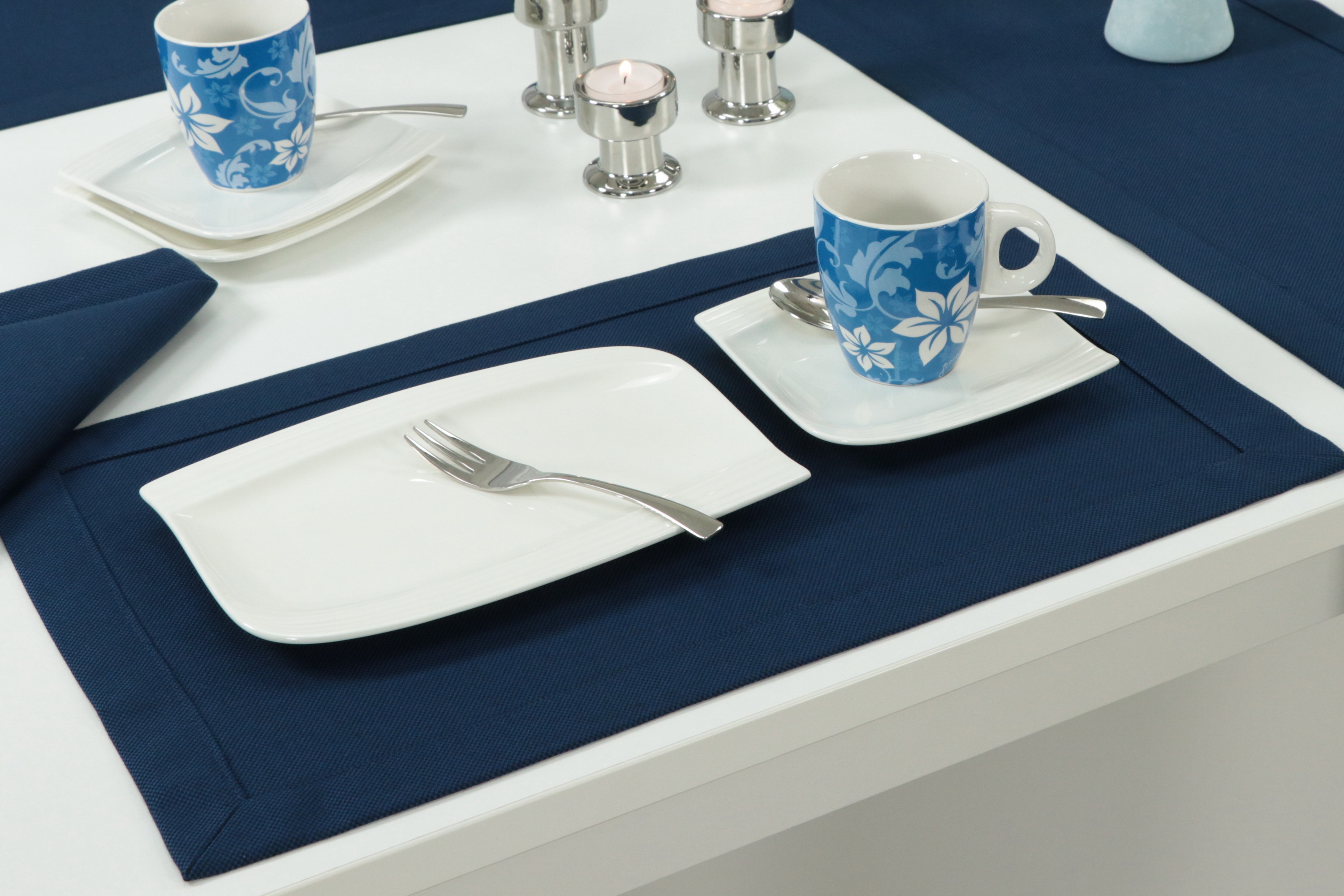 Tischset mit Fleckschutz Blau uni Liberas Größe 32x42 cm Platzset