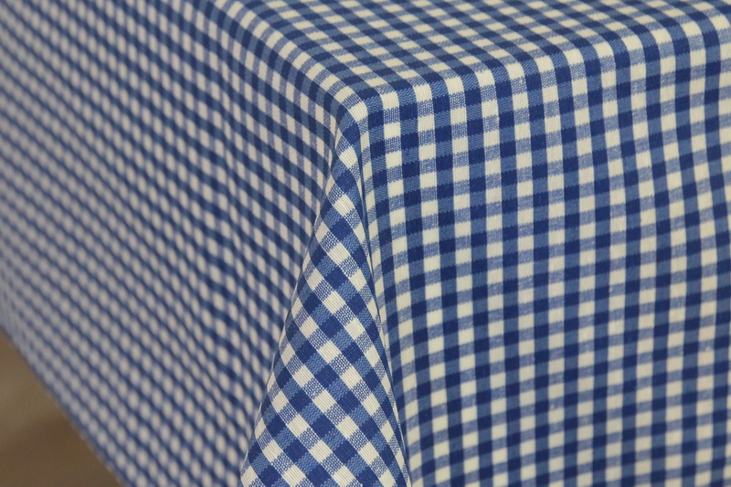 Abwaschbare Tischdecke Blau Weiß kleines Karo Franz Breite 130 cm