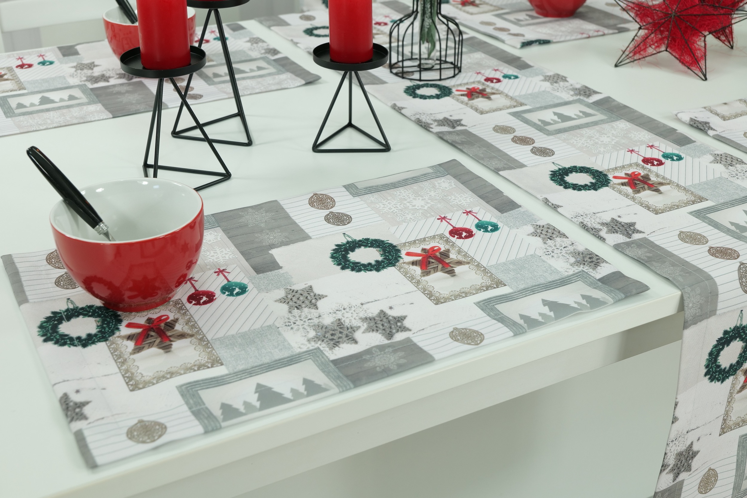 Weihnachtliche Tischsets mit Fleckschutz Noel Größe 30x48 cm Platzset