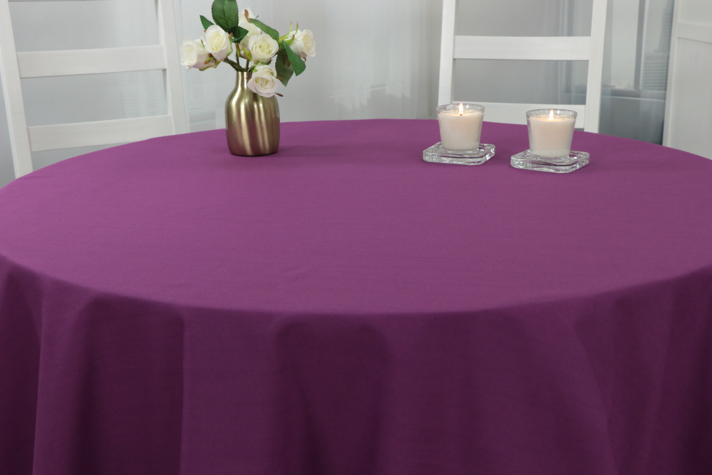 Lila Tischdecke einfarbig ab 80 cm bis 200 cm RUND