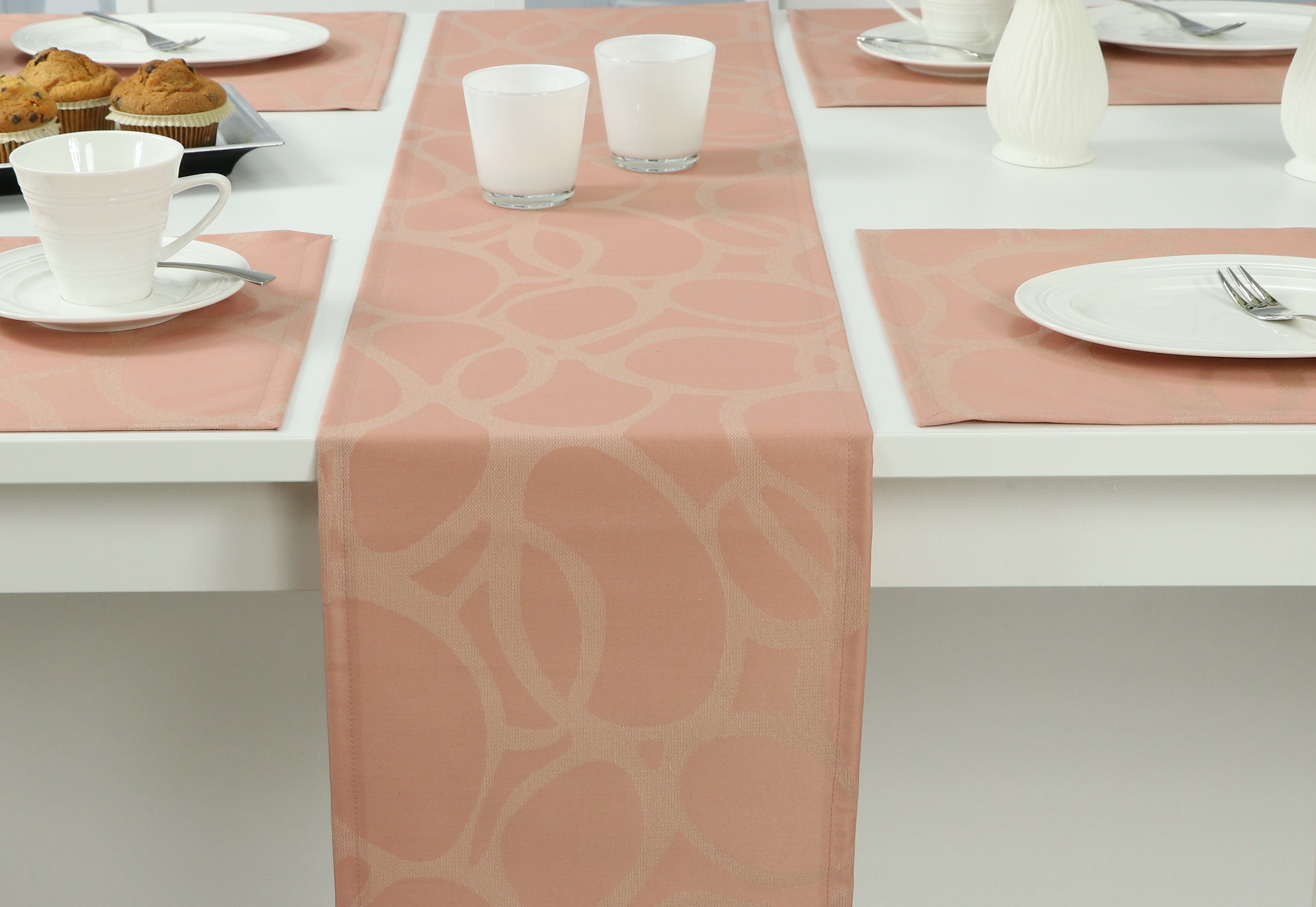 Tischläufer abwaschbar Rosenholz mit Muster Gröna Breite 25 cm