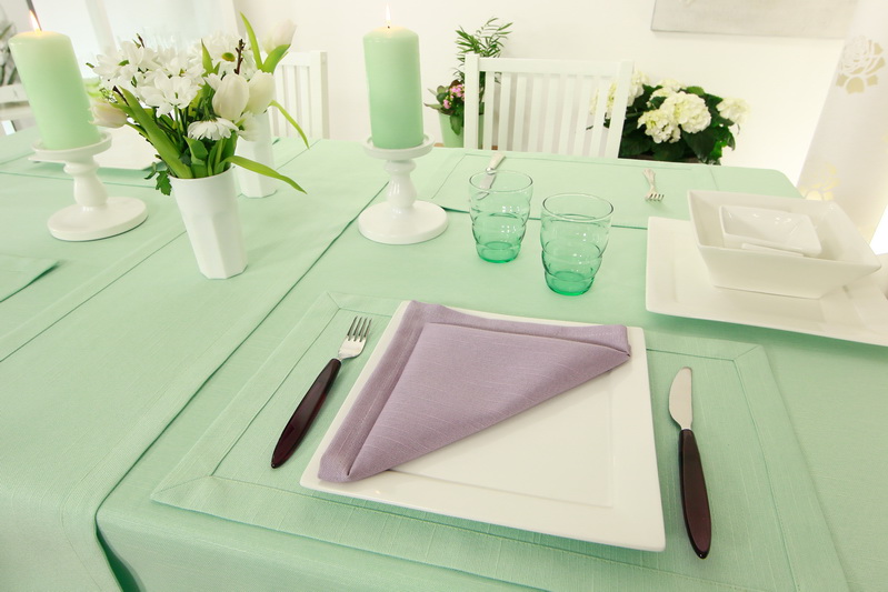 Tischläufer Mint Grün mit Fleckschutz Nia Breite 40 cm