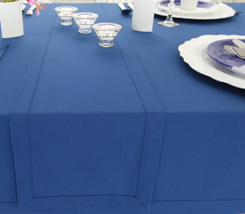 Tischläufer Enzian Blau einfarbig Breite 30 cm