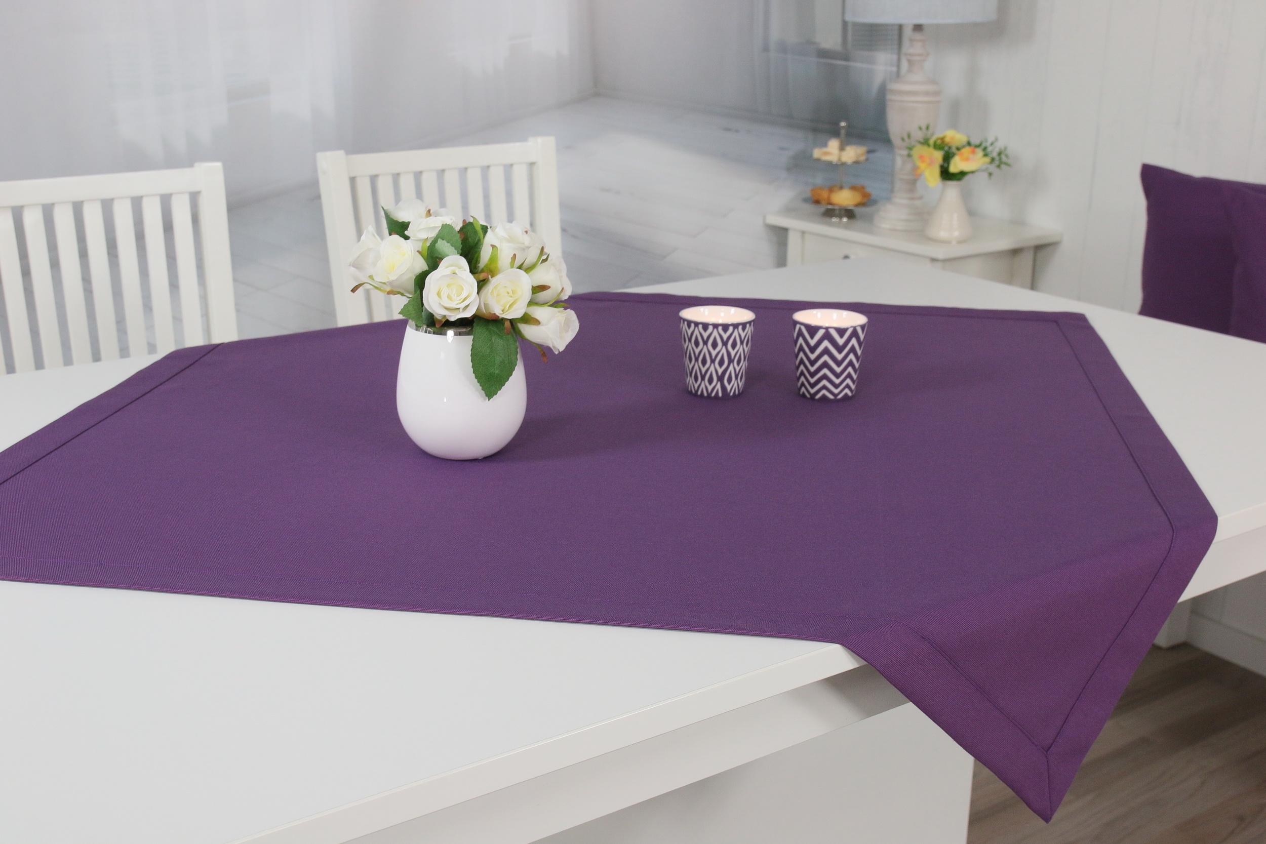 Tischdecke Violett einfarbig QUADRATISCH Größe 80x80 cm bis 200x200 cm
