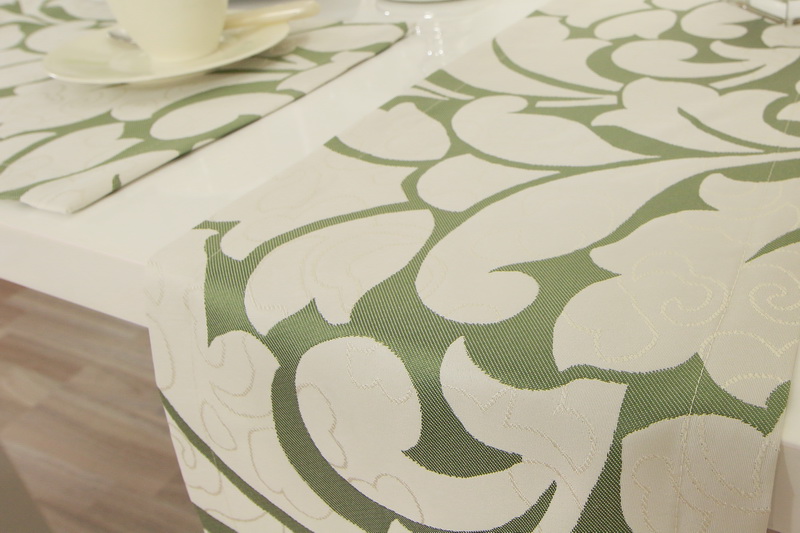 Tischläufer Queens Smaragdgrün Muster Breite 25 cm