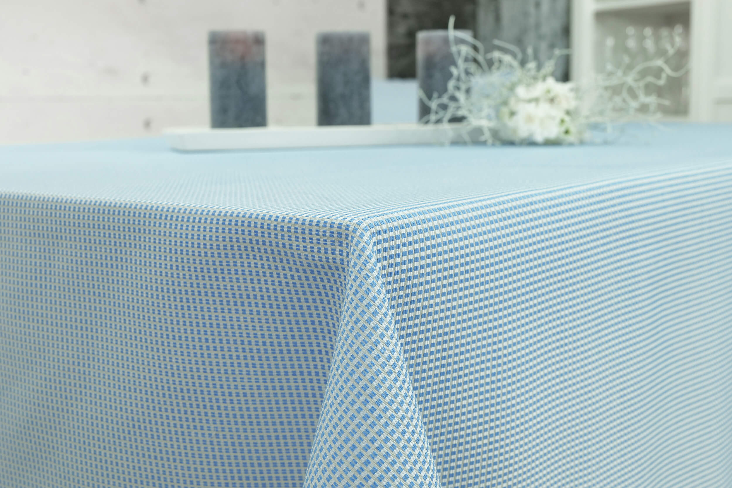 Garten Tischdecke mit Fleckschutz Blau Muster Philadelphia Breite 100 cm