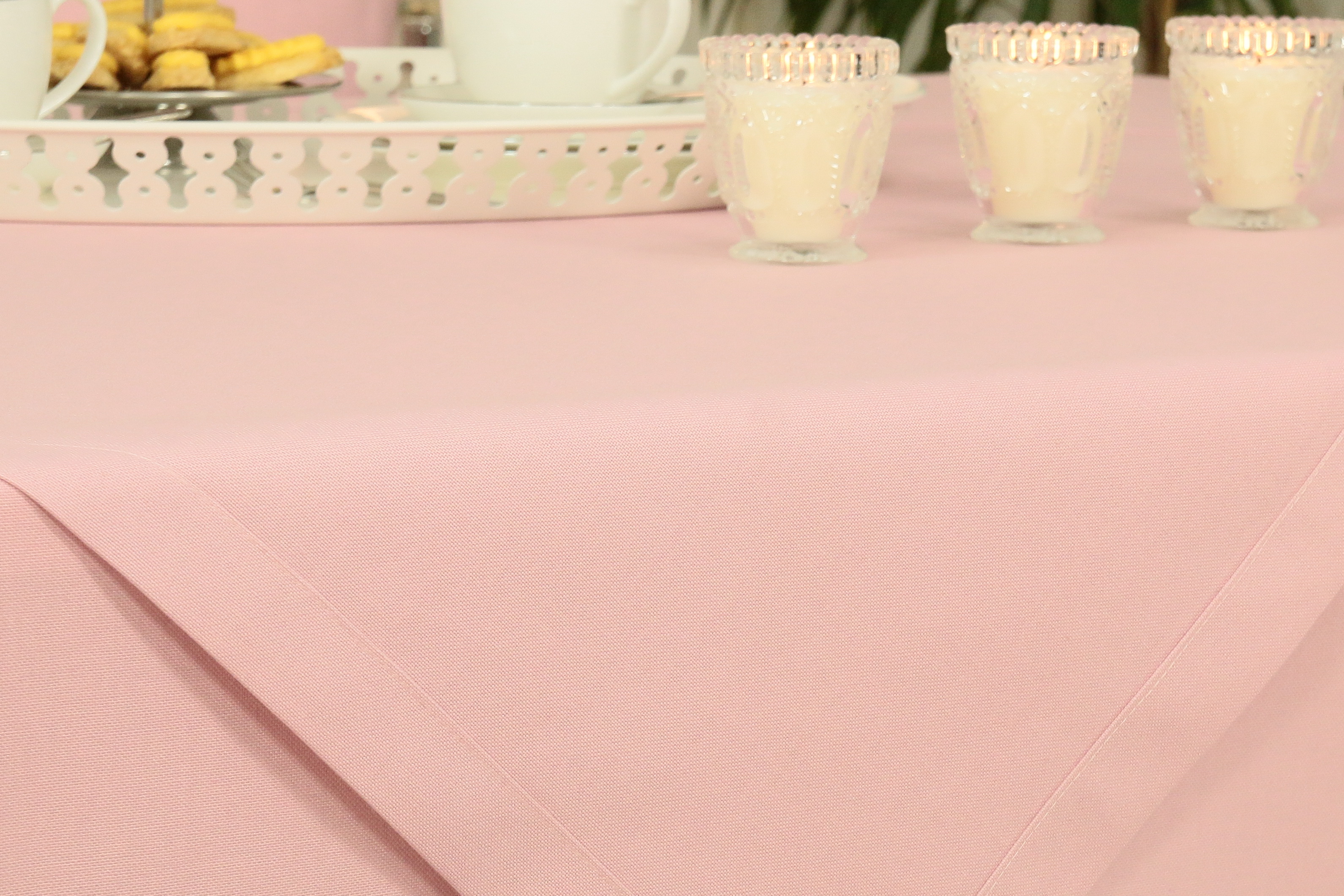 Tischdecke Rosa einfarbig ab 80x80 cm bis 200x200 cm QUADRATISCH