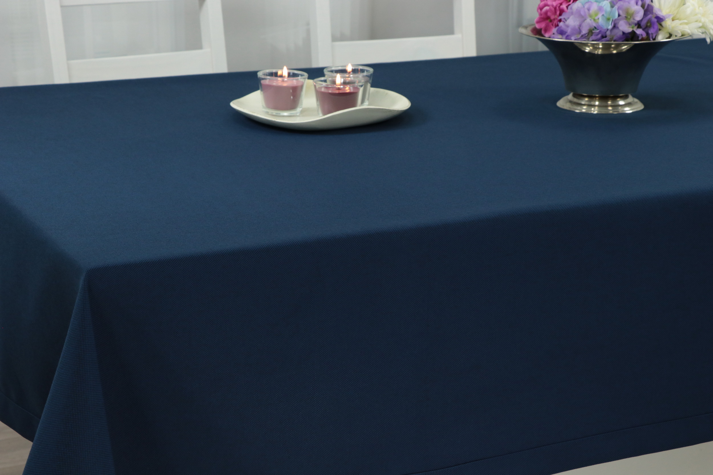 Tischdecke mit Fleckschutz Blau uni Liberas Breite 180 cm