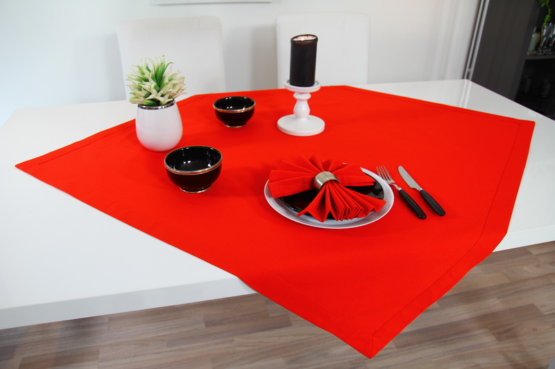 Tischdecken Rot uni ab 80x80 cm bis 200x200 cm QUADRATISCH