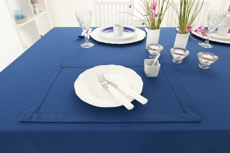 Tischset Enzian Blau einfarbig Größe 32x42 cm