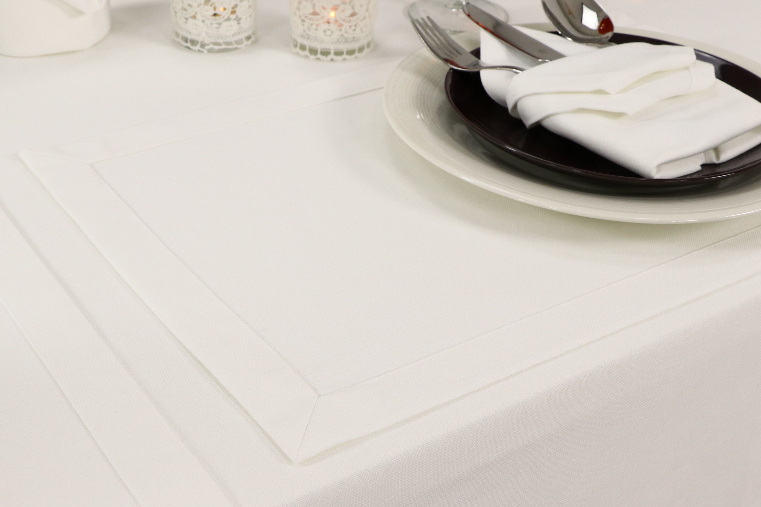 Tischset Creme Weiß ohne Muster Größe 32x42 cm Platzset