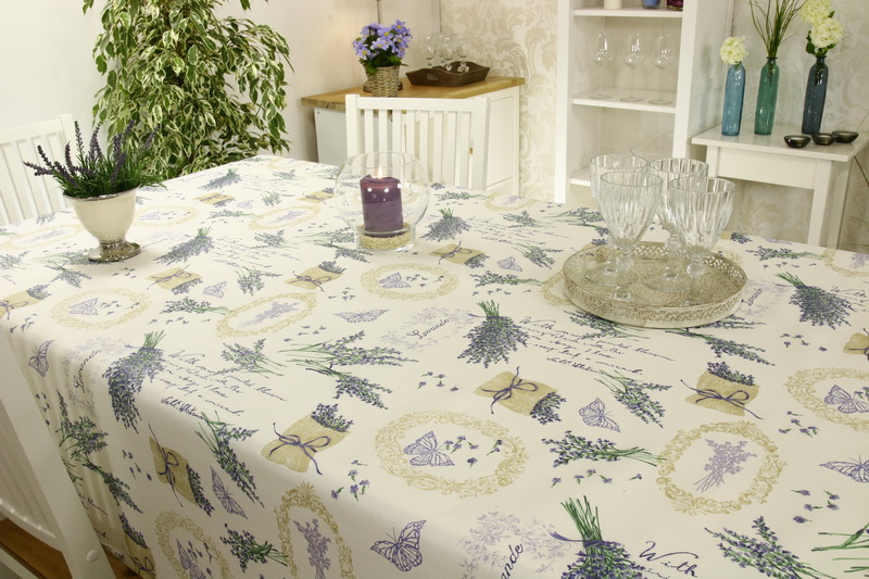 Abwaschbare Tischdecke Lavendel Mediterran LONA Breite 110 cm
