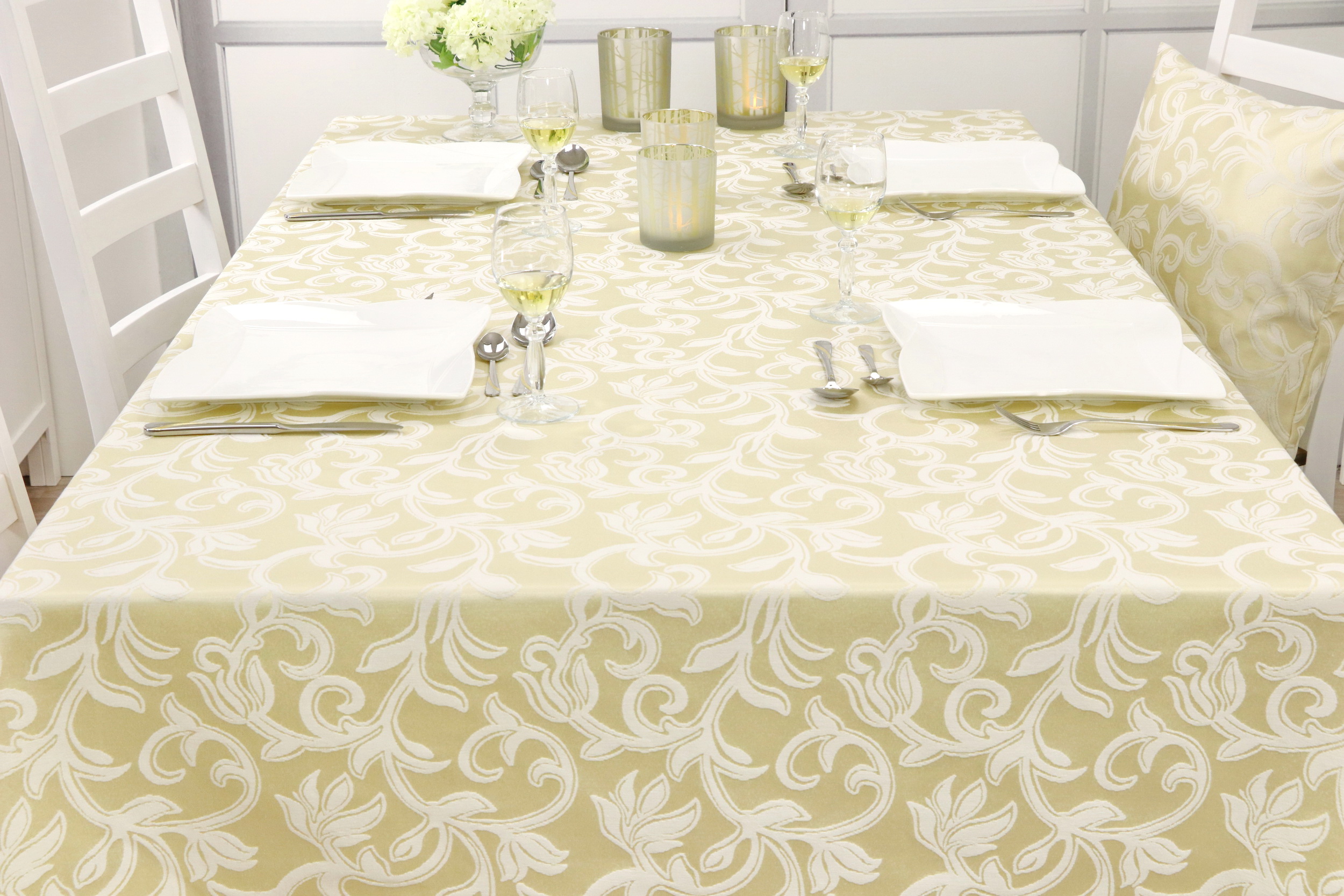 Gold Tischdecke mit Fleckschutz - Isabelle Breite 160 cm