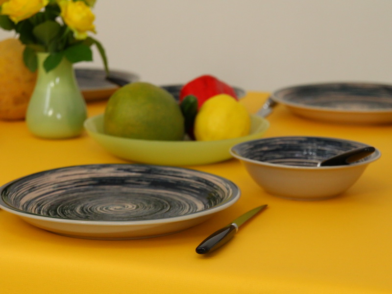 Abwaschbare Tischdecke Gelb uni Lona Breite 110 cm