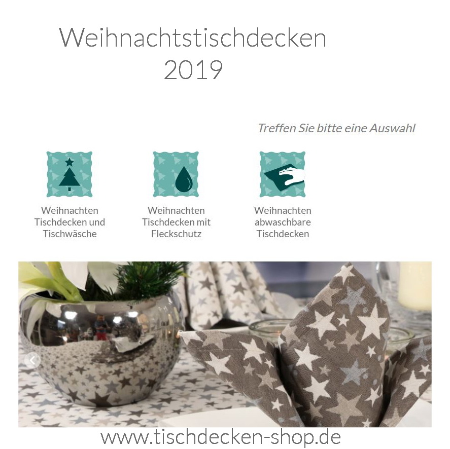 Weihnachtstischdecken 2019. Tischdecken-Shop.de