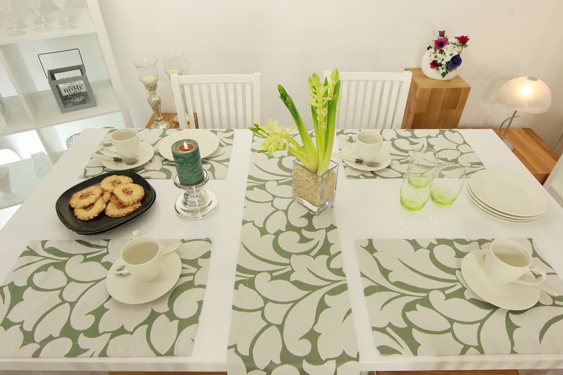 Tischset Queens Smaragdgrün Muster Größe 30x48 cm
