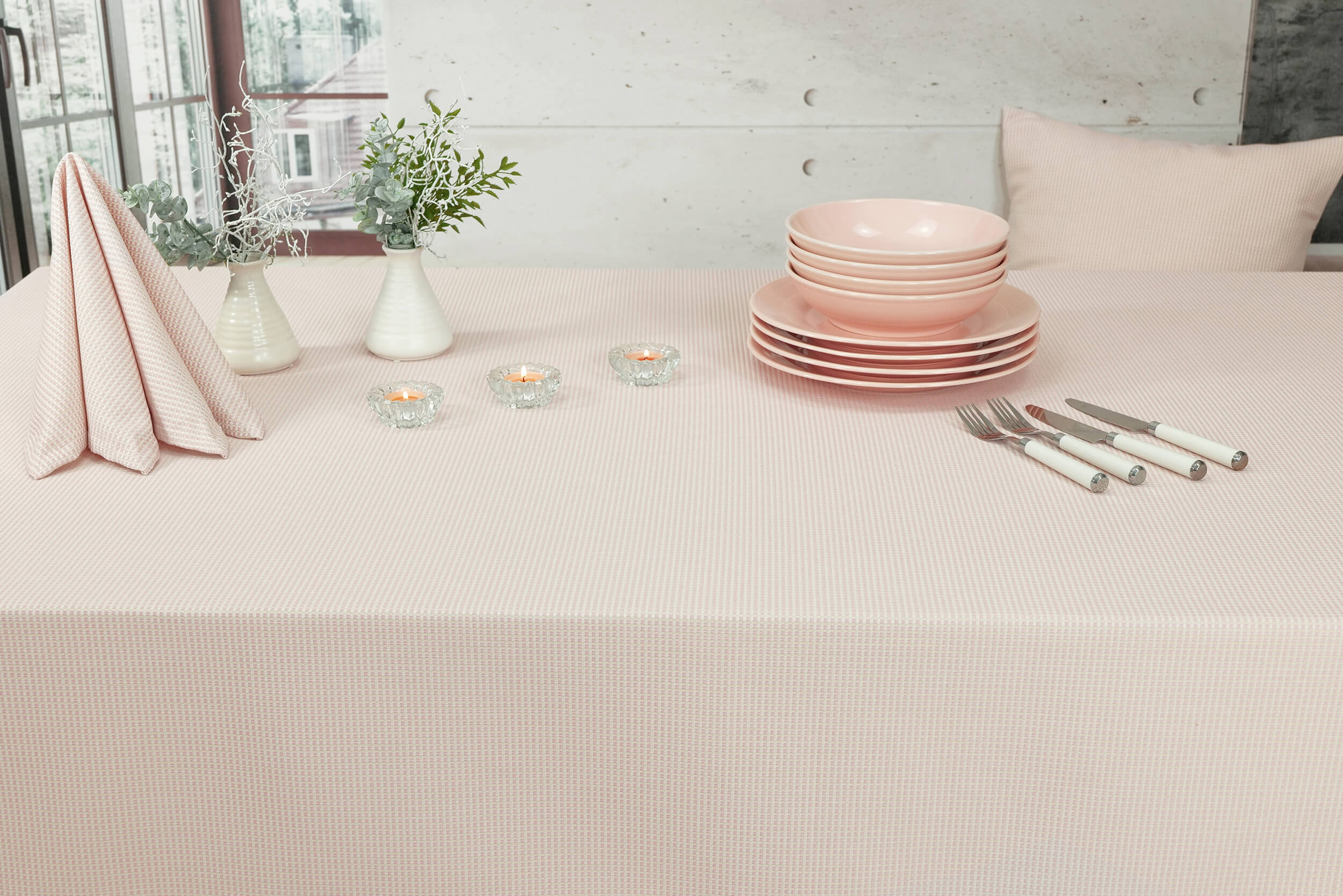 Garten Tischdecke mit Fleckschutz Rosa Muster Philadelphia Breite 100 cm