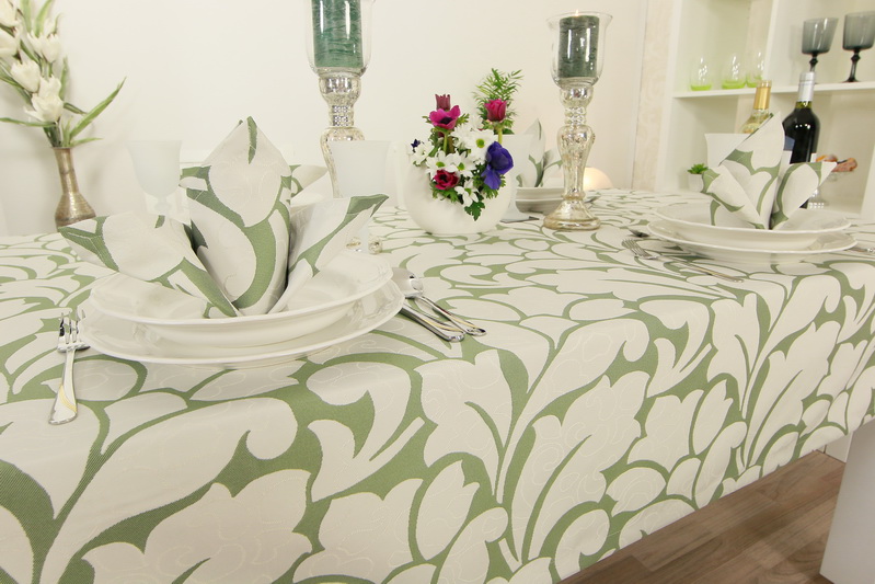 Tischwäsche Queens Smaragdgrün Muster Breite 120 cm