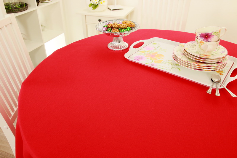 Tischdecke Rot mit Fleckschutz Nia Ø 80 cm bis 200 cm RUND