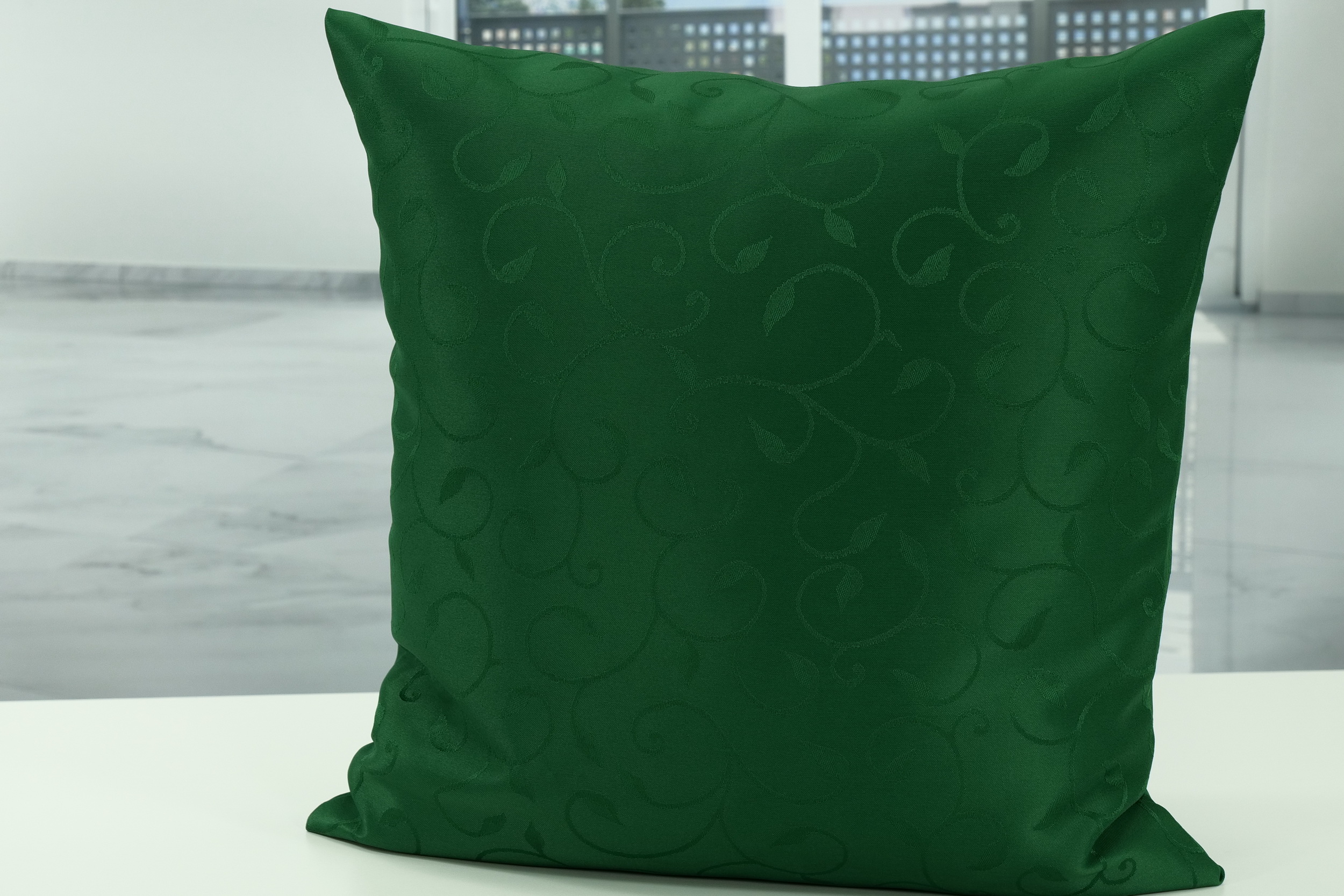 Damast Kissenbezüge + Hüllen mit Fleckschutz Grün mit Muster. Perfekt in jeder Größe.