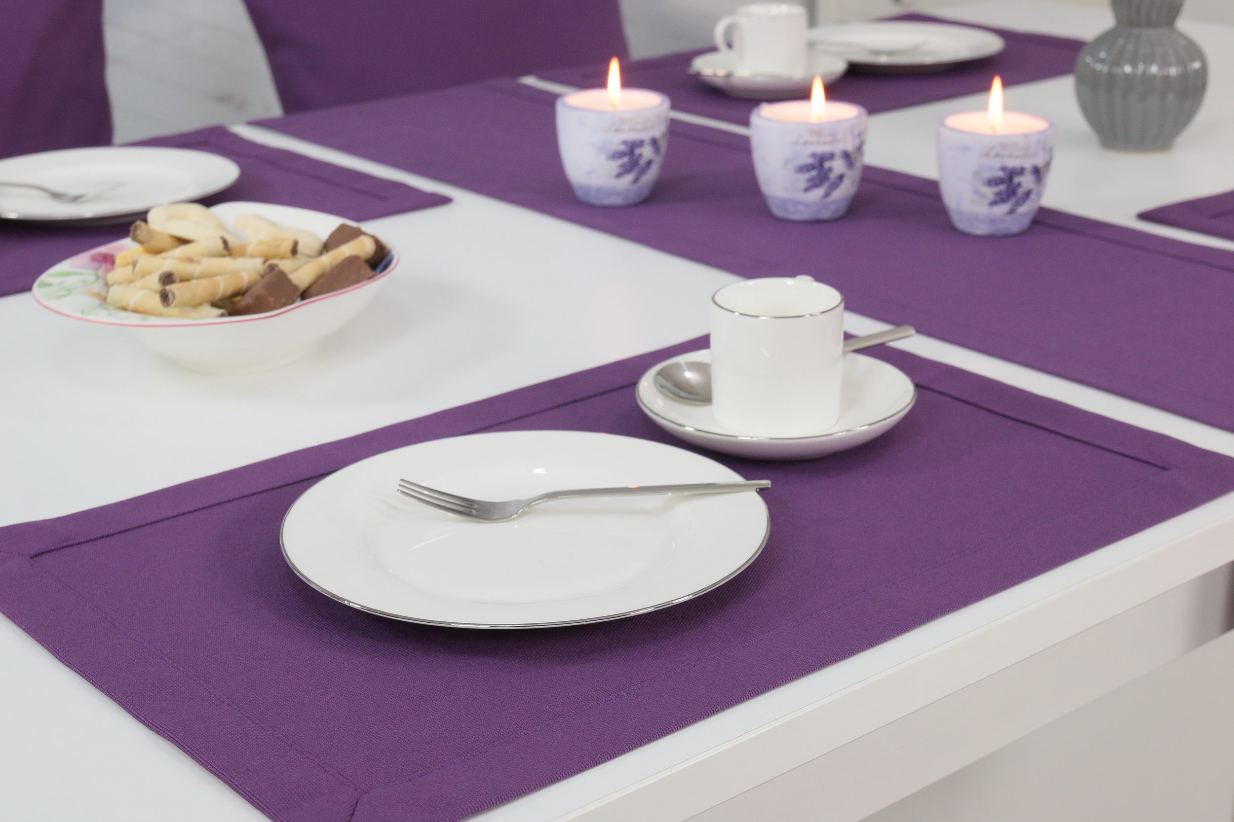 Tischset Violett einfarbig Größe 30x48 cm Platzset