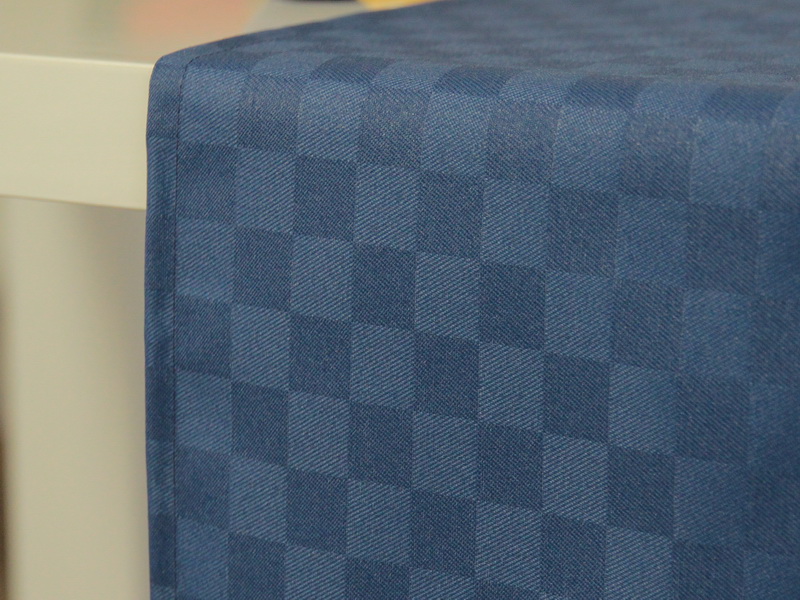 Tischdecke Blau abwaschbar kleines Karo Janita ab 80x80 cm - 138x138 cm QUADRATISCH