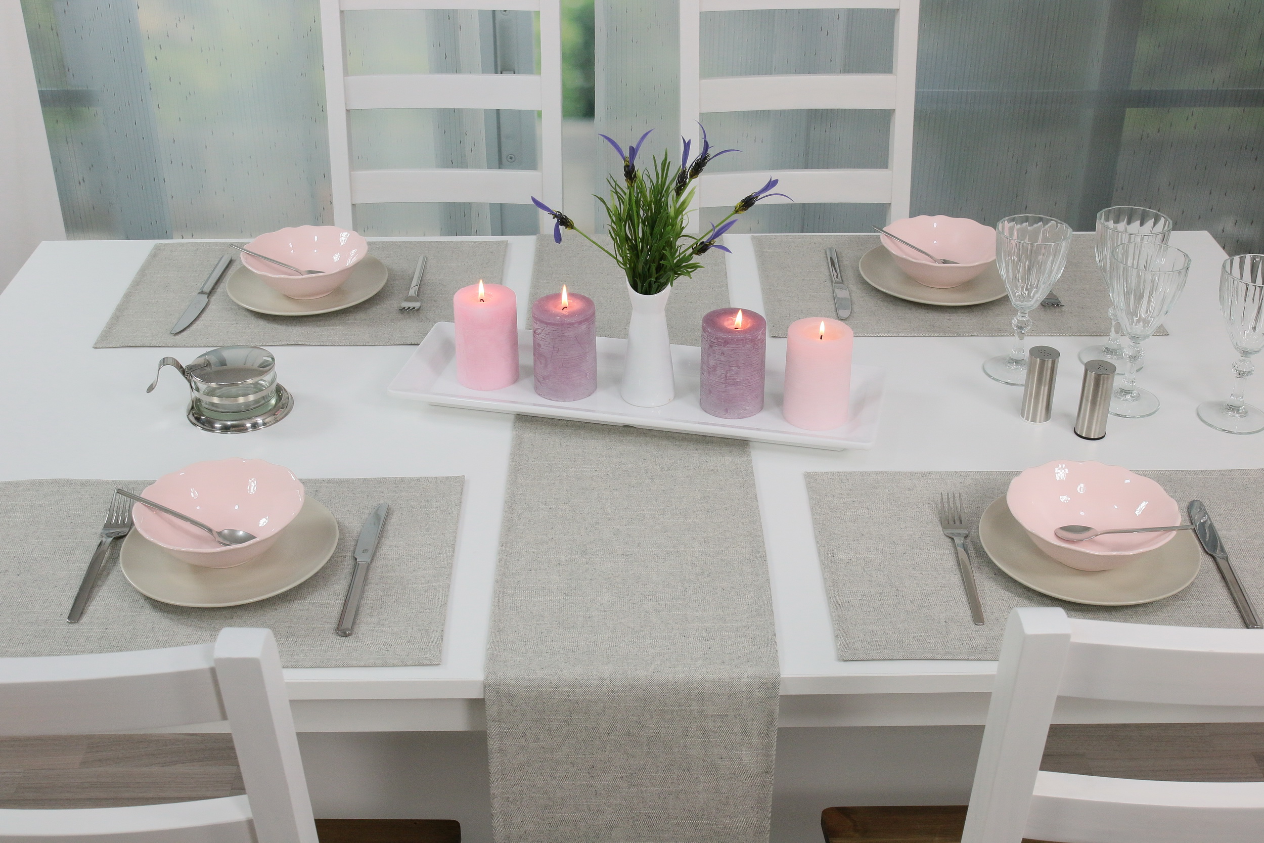 Tischset abwaschbar Grau einfarbig Perla Größe 32x42 cm