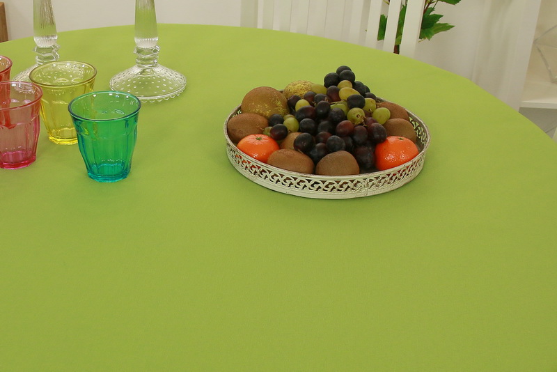 Tischdecke Apfelgrün einfarbig Breite 110 cm OVAL