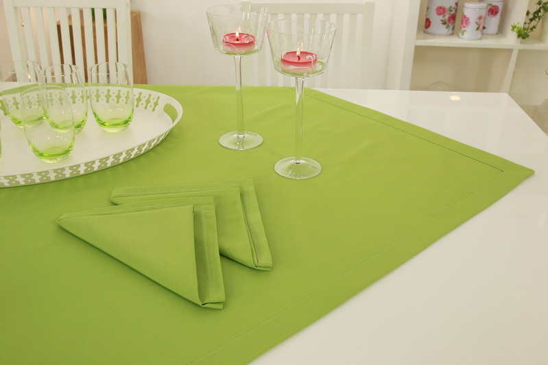 Tischdecke Apfelgrün einfarbig ab 80x80 cm bis 200x200 cm QUADRATISCH