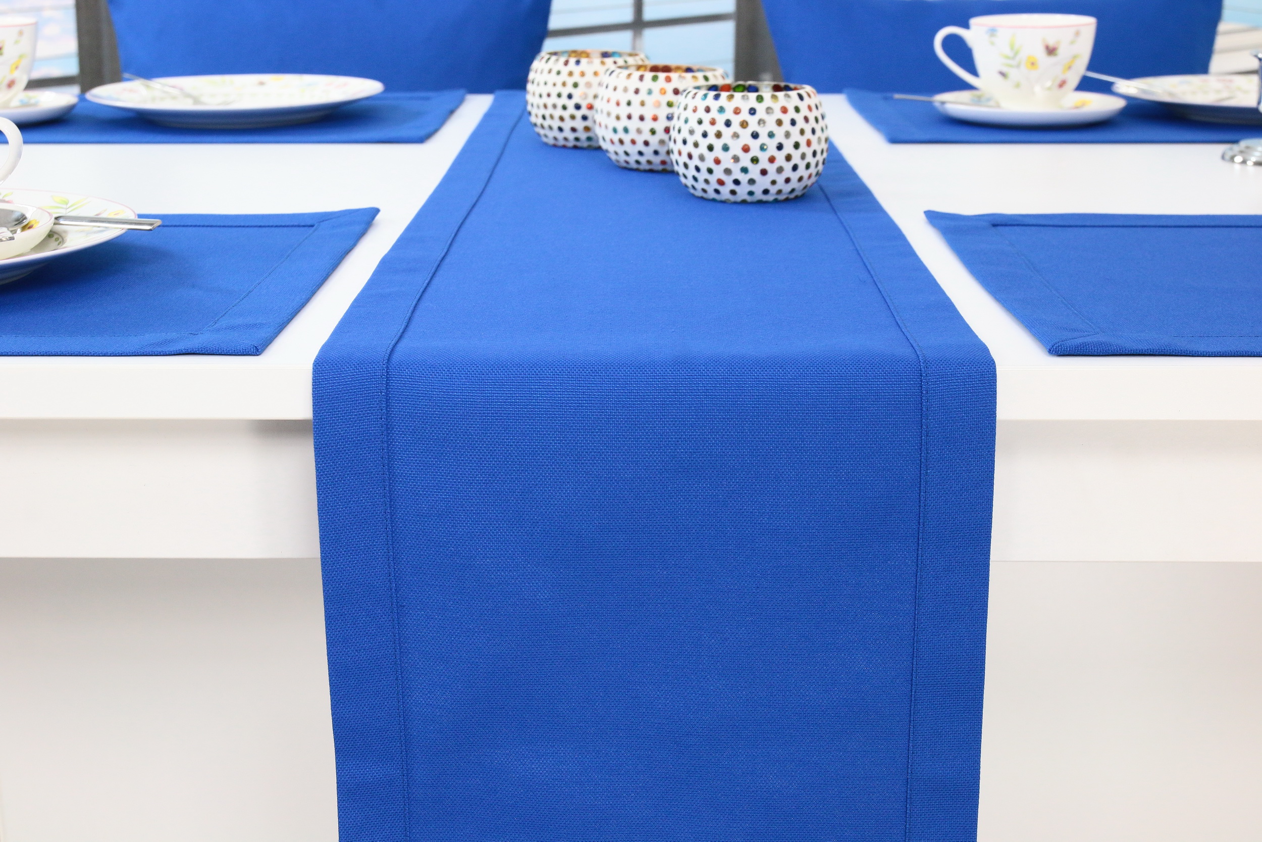 Tischläufer Royalblau uni Breite 40 cm