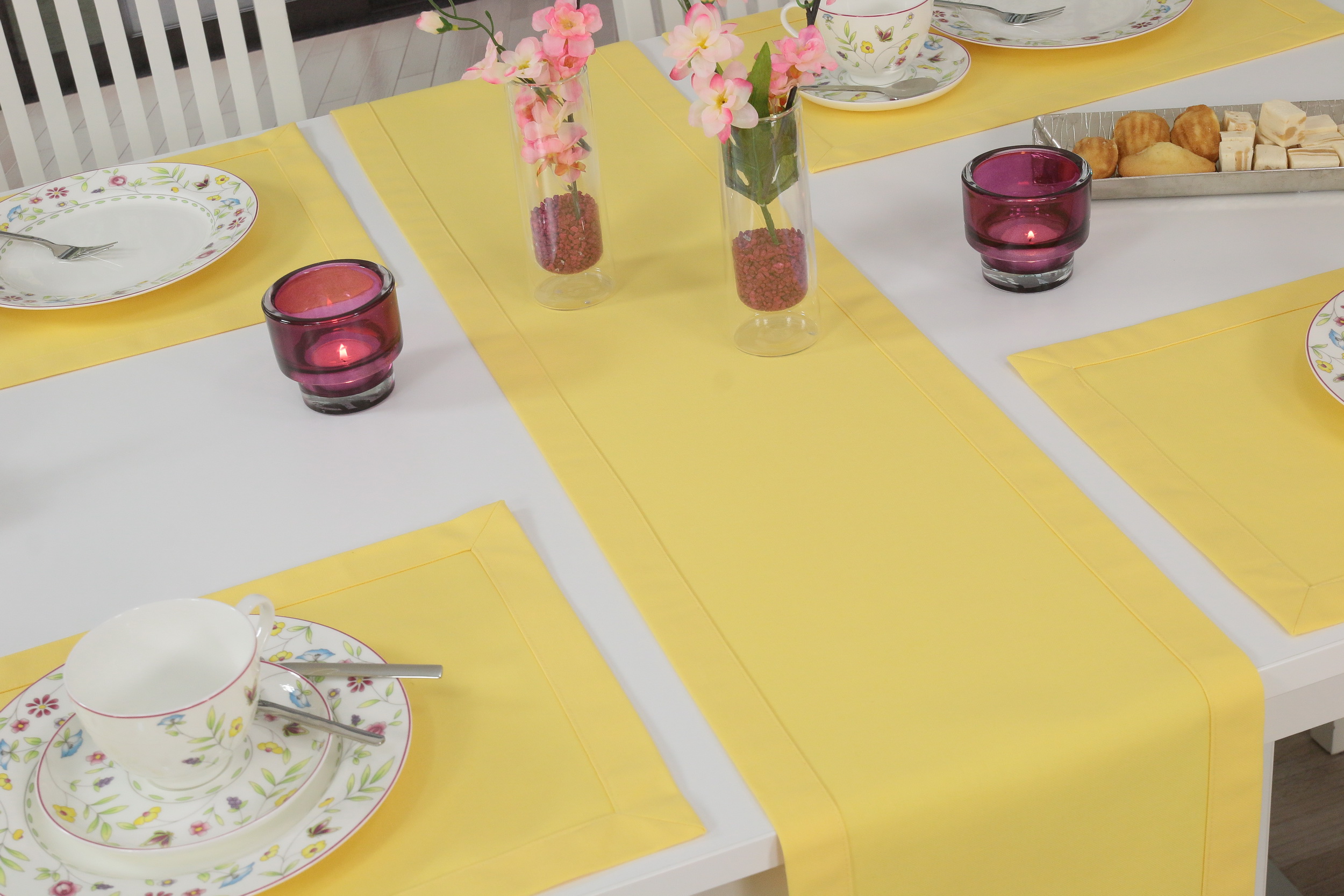 Tischläufer Gelb uni Breite 40 cm