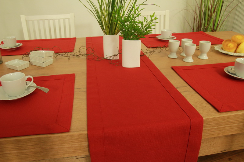 Tischläufer Orientrot mit Fleckschutz Nia Breite 40 cm