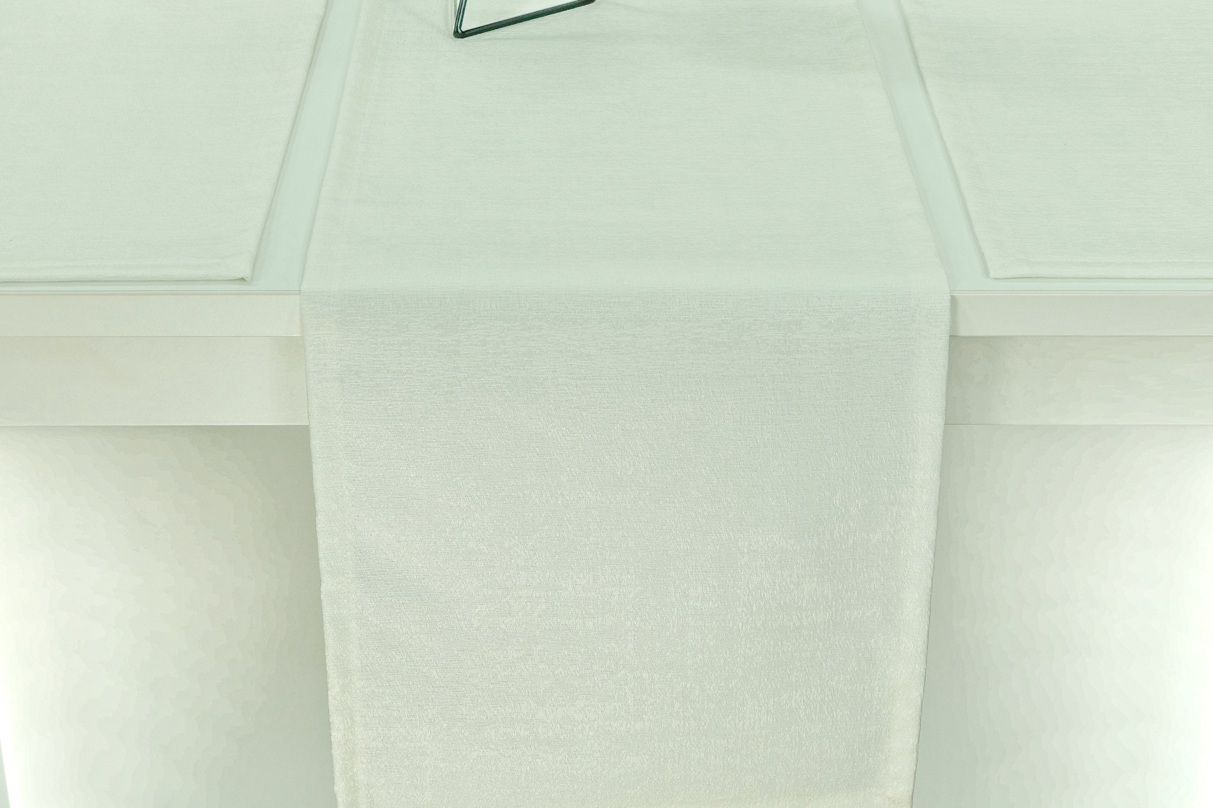 Abwaschbare Tischläufer Cremeweiß uni strukturiert Muriel Breite 25 cm