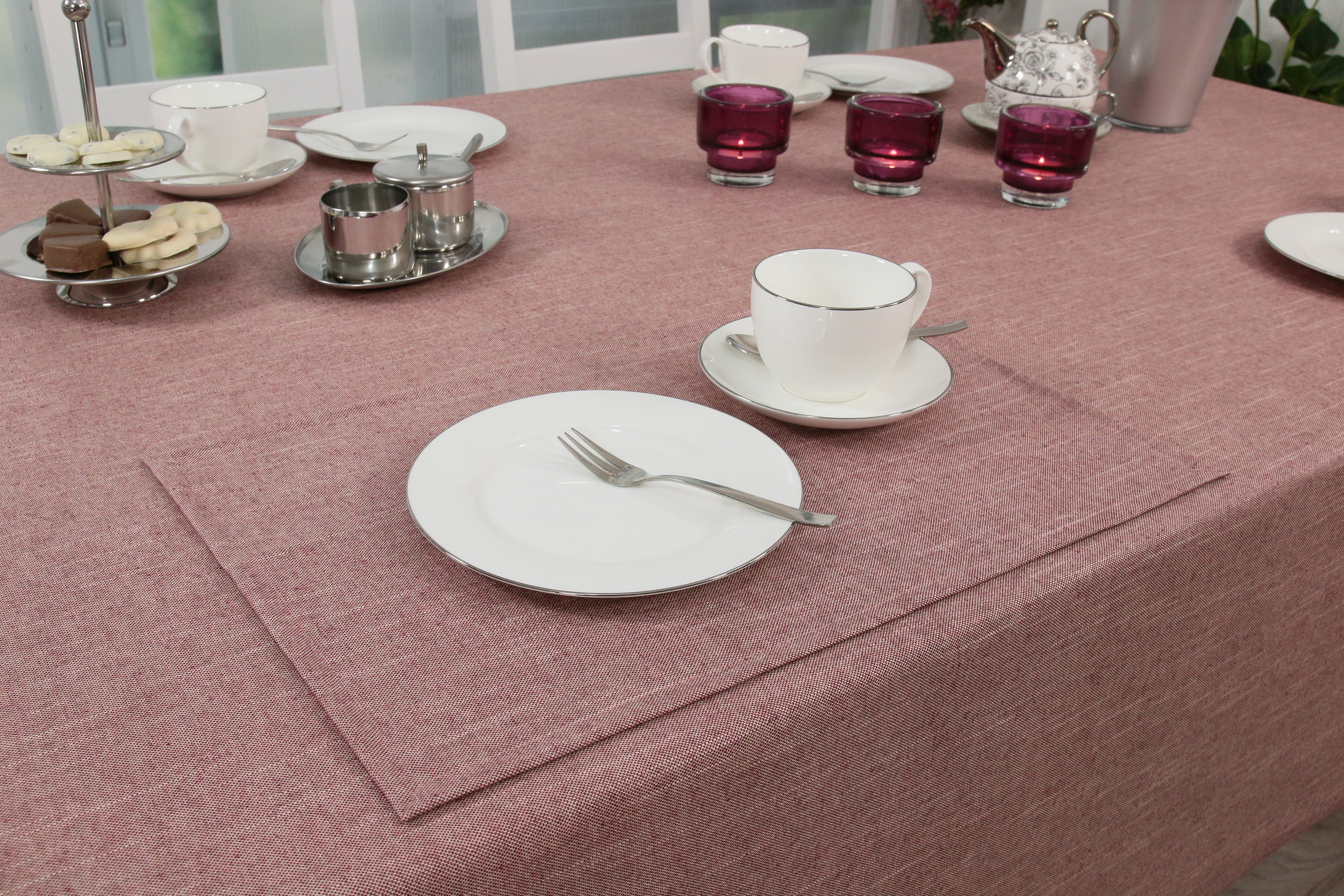 Tischset abwaschbar Rot einfarbig Perla Größe 32x42 cm