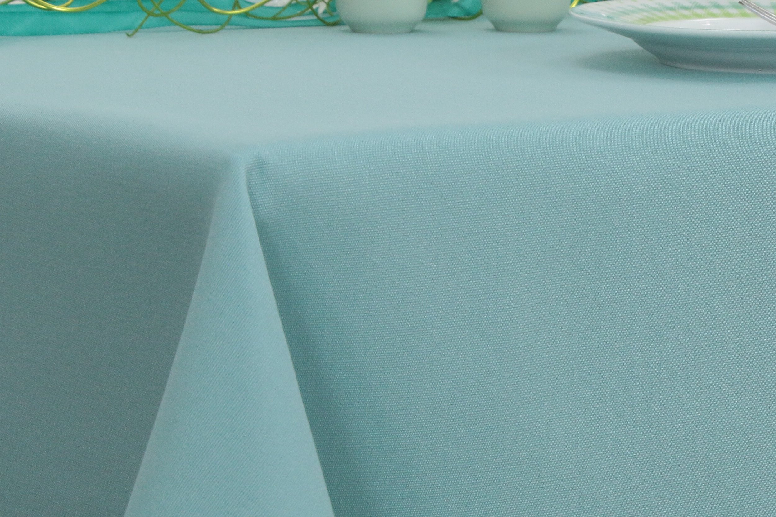 Tischdecke mit Fleckschutz Mint uni Sara Breite 90 cm