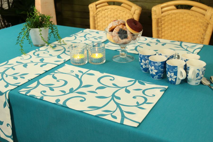 Garten Tischset Aqua Blau Ibiza Marina Größe 32x42 cm Platzset