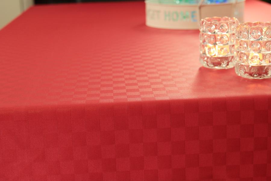 Abwaschbare Tischdecke Rot kleines Karo janita Breite 130 cm