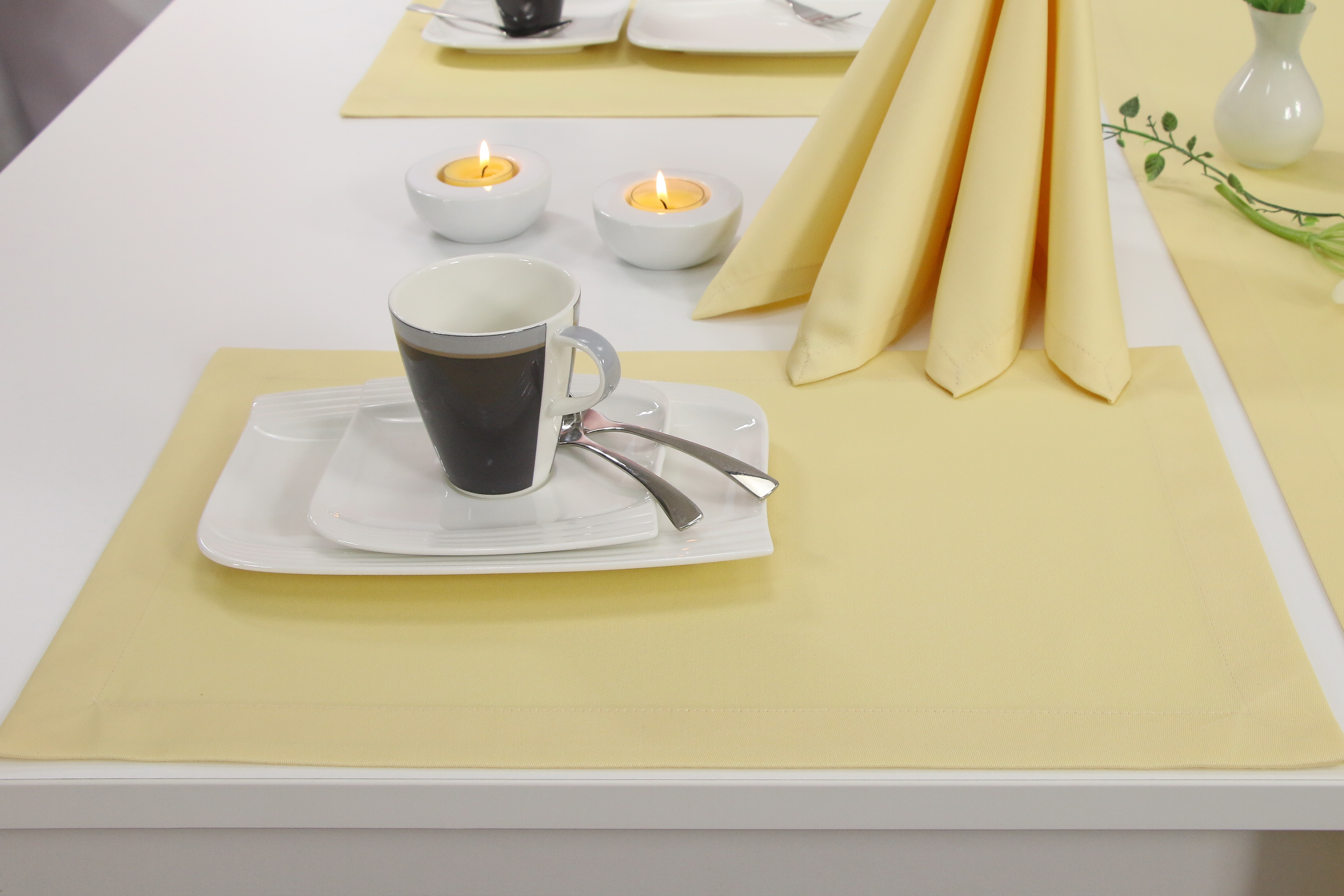 Tischset Vanille uni Größe 30x48 cm Platzset