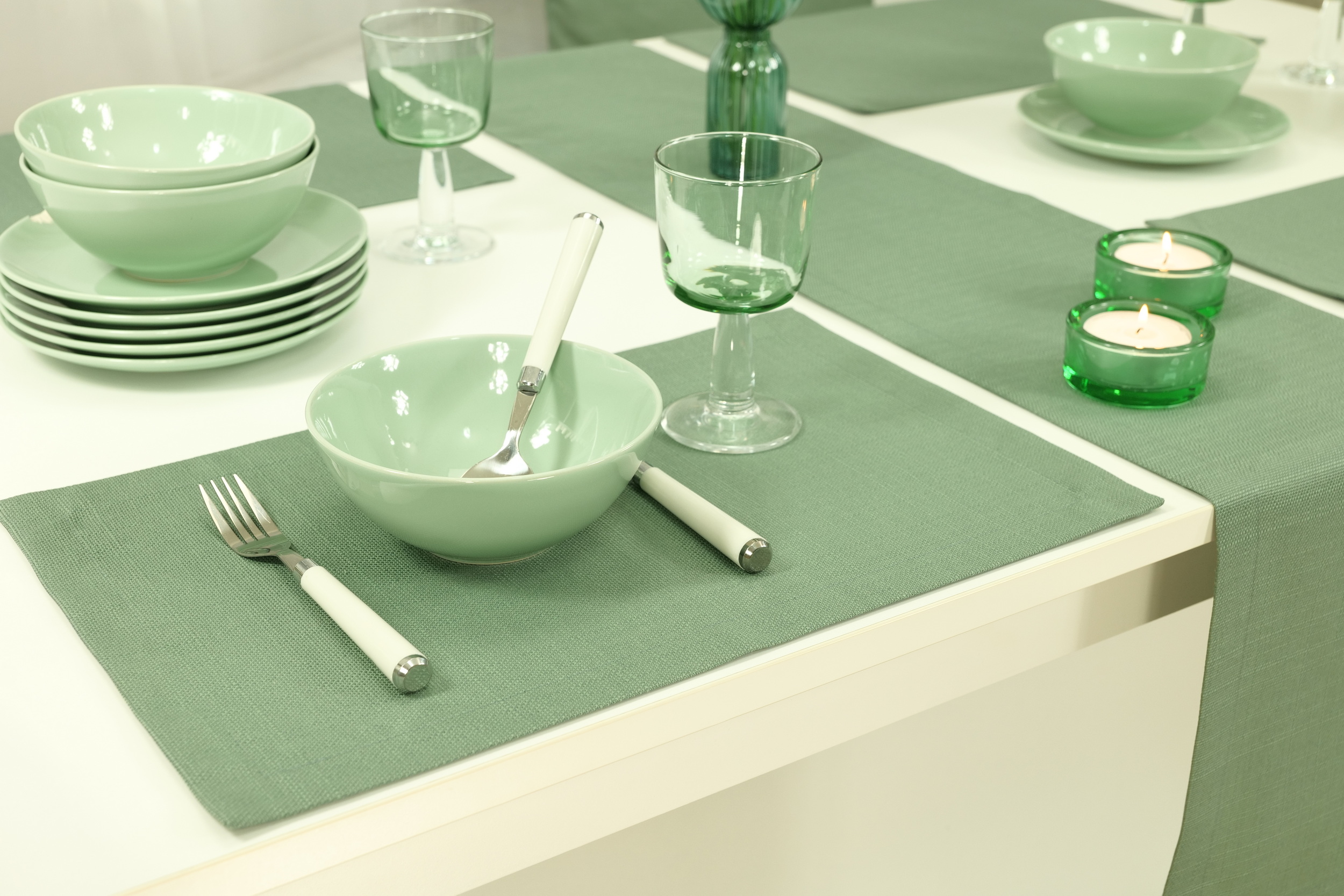 Tischset mit Fleckschutz Evita Khaki Uni Größe 32x42 cm Platzset