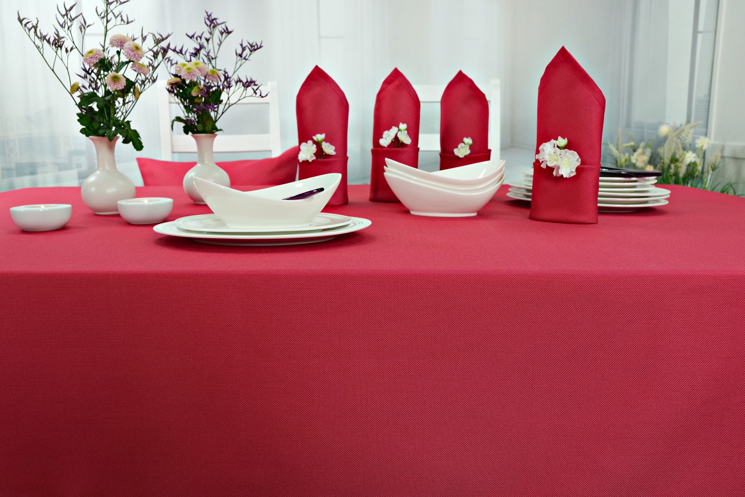 Tischdecke Rot einfarbig Vivaldi Breite 100 cm