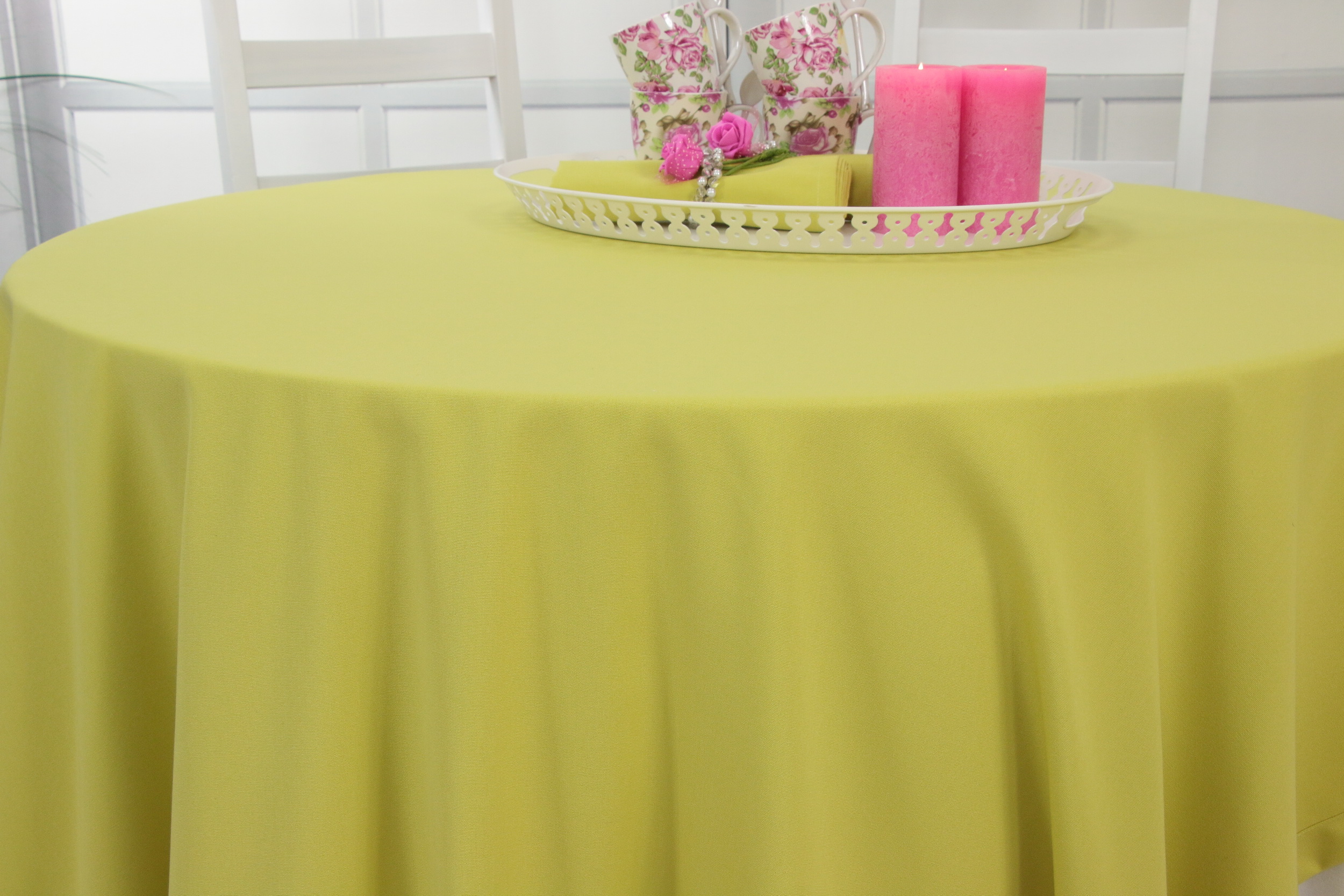 Tischdecke mit Fleckschutz Melone ab 80 cm bis 158 cm RUND