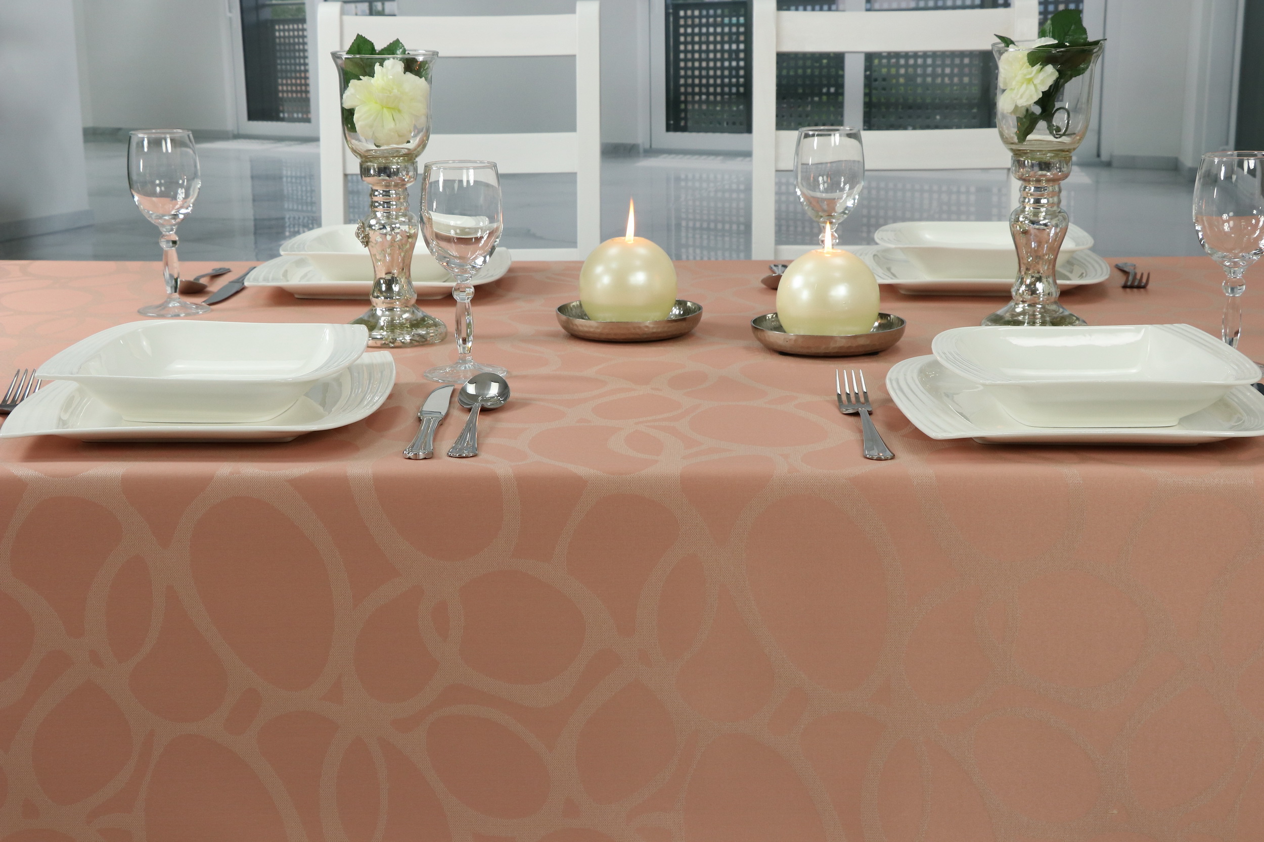 Tischdecke abwaschbar Rosenholz mit Muster Gröna Breite 138 cm