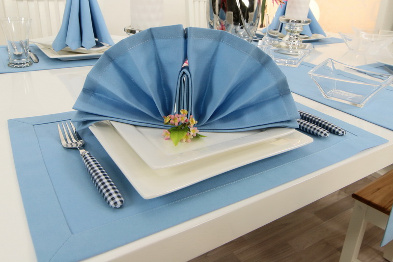 Tischset Hellblau uni Größe 30x48 cm Platzset