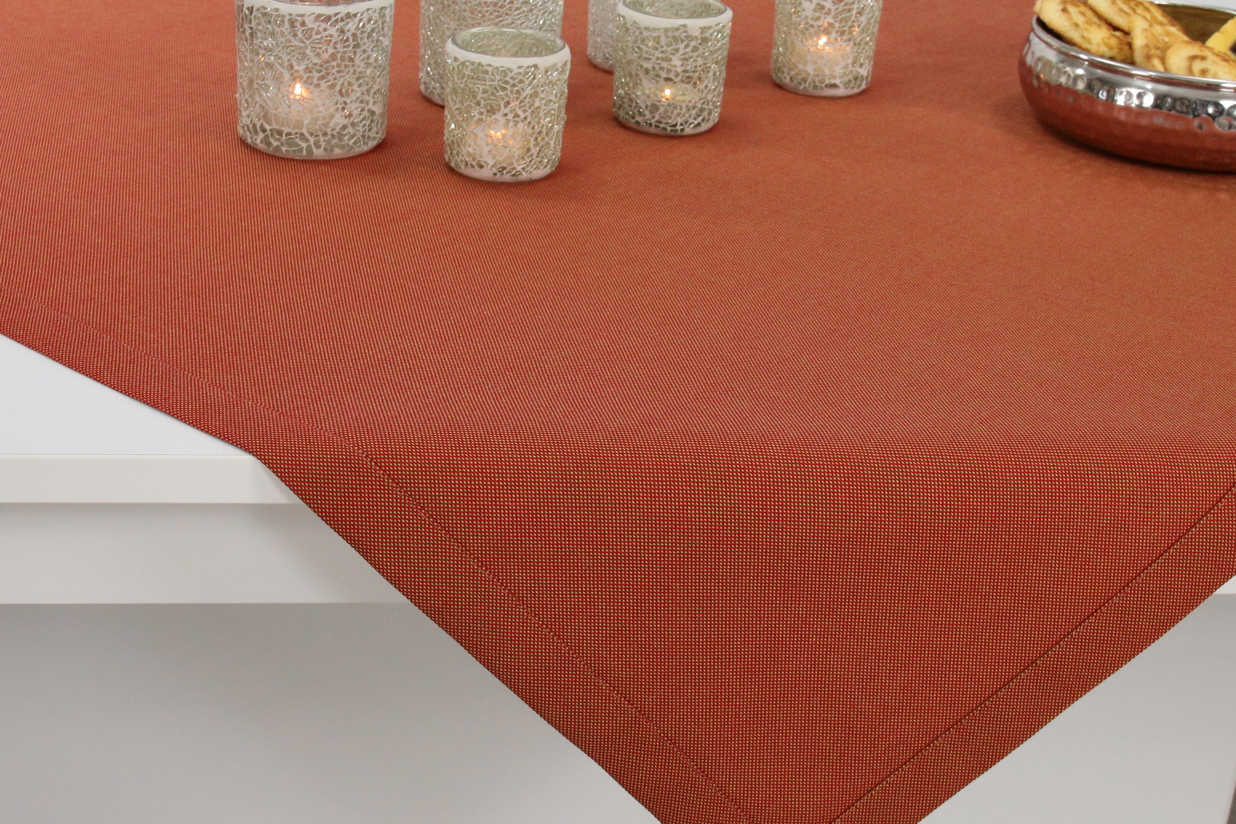 Tischdecke mit Fleckschutz Terracotta einfarbig Liberas ab 80x80 cm - 200x200 cm QUADRATISCH