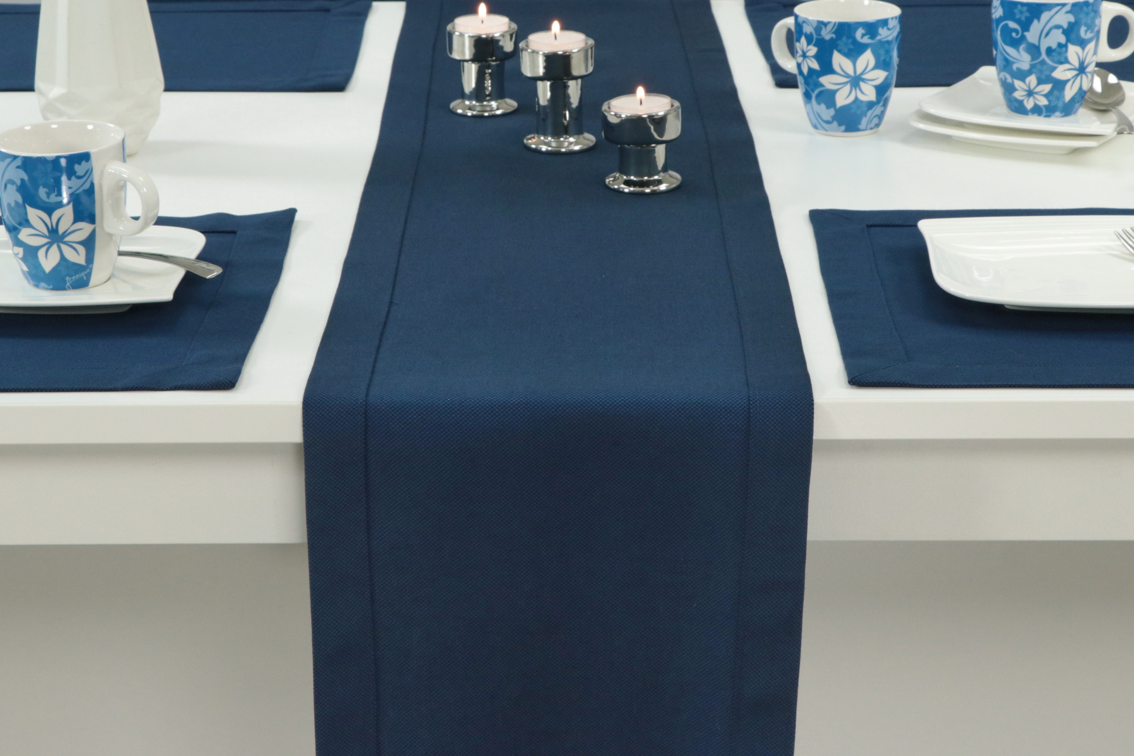Tischläufer mit Fleckschutz Blau uni Liberas Breite 40 cm