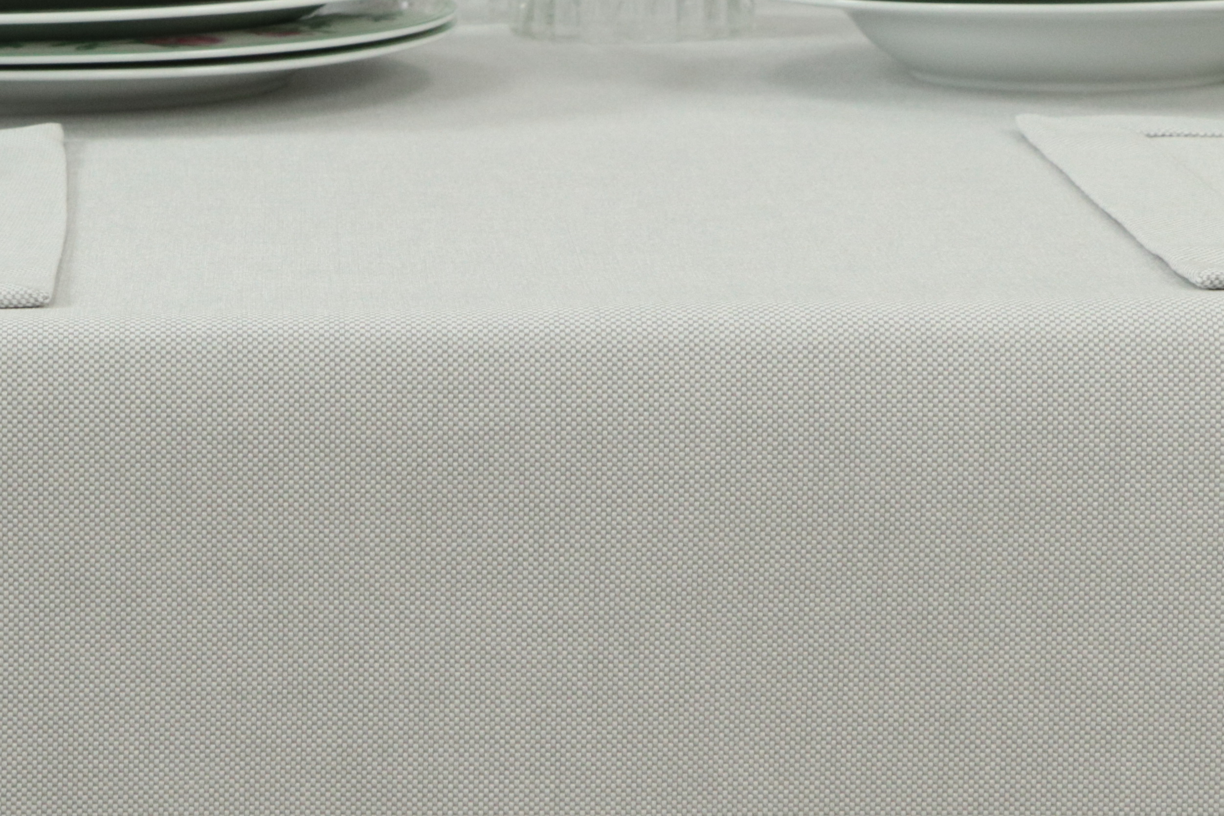 Tischdecke mit Fleckschutz Hellgrau uni Liberas Breite 110 cm