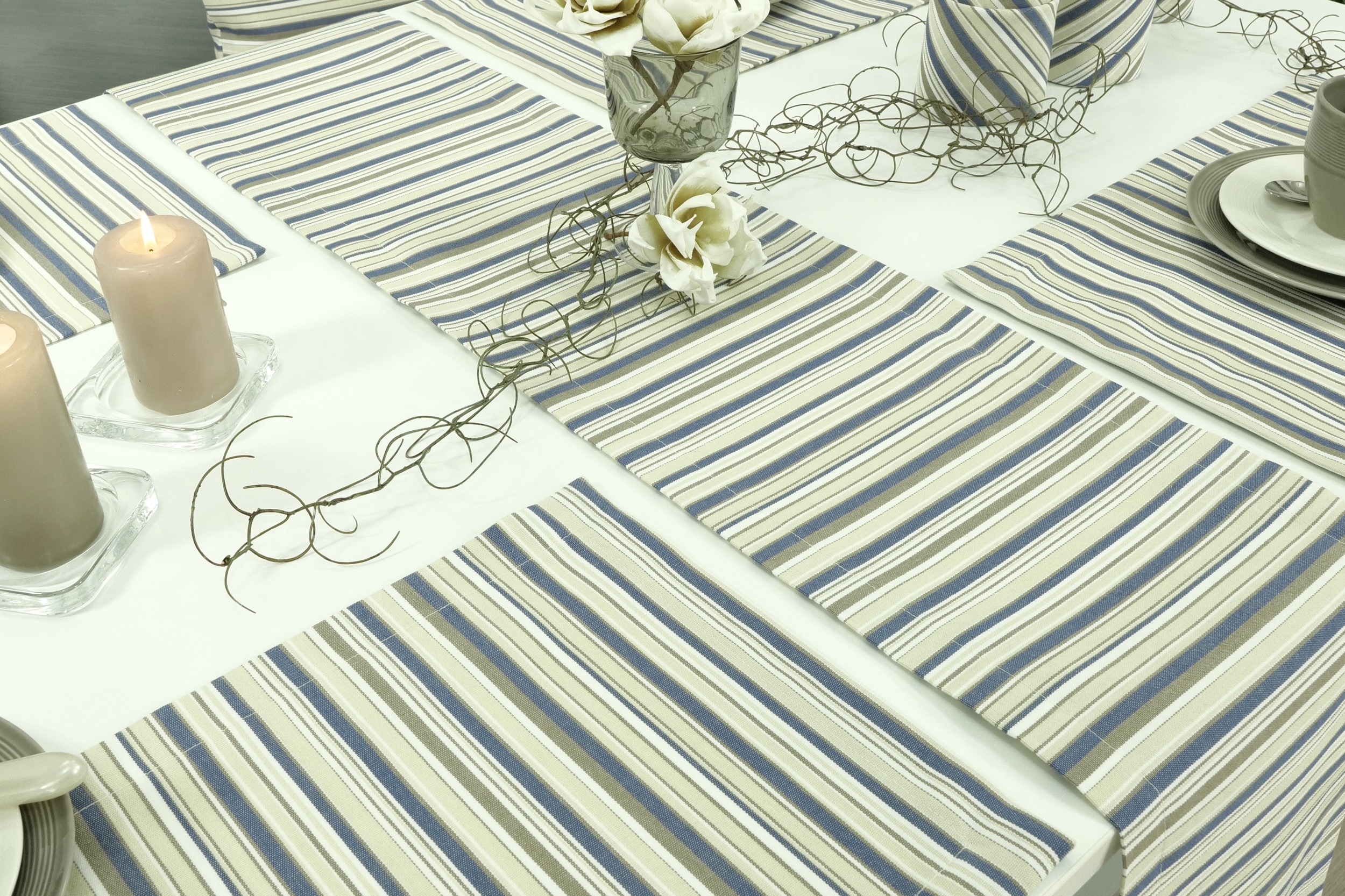 Tischläufer mit Fleckschutz Blau striped Outside Breite 30 cm