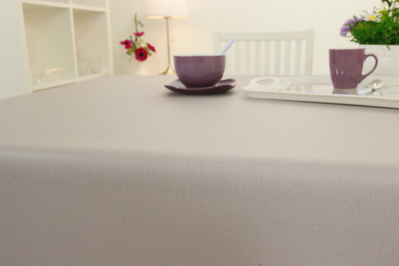 Tischdecke abwaschbar Grau einfarbig Breite 120 cm