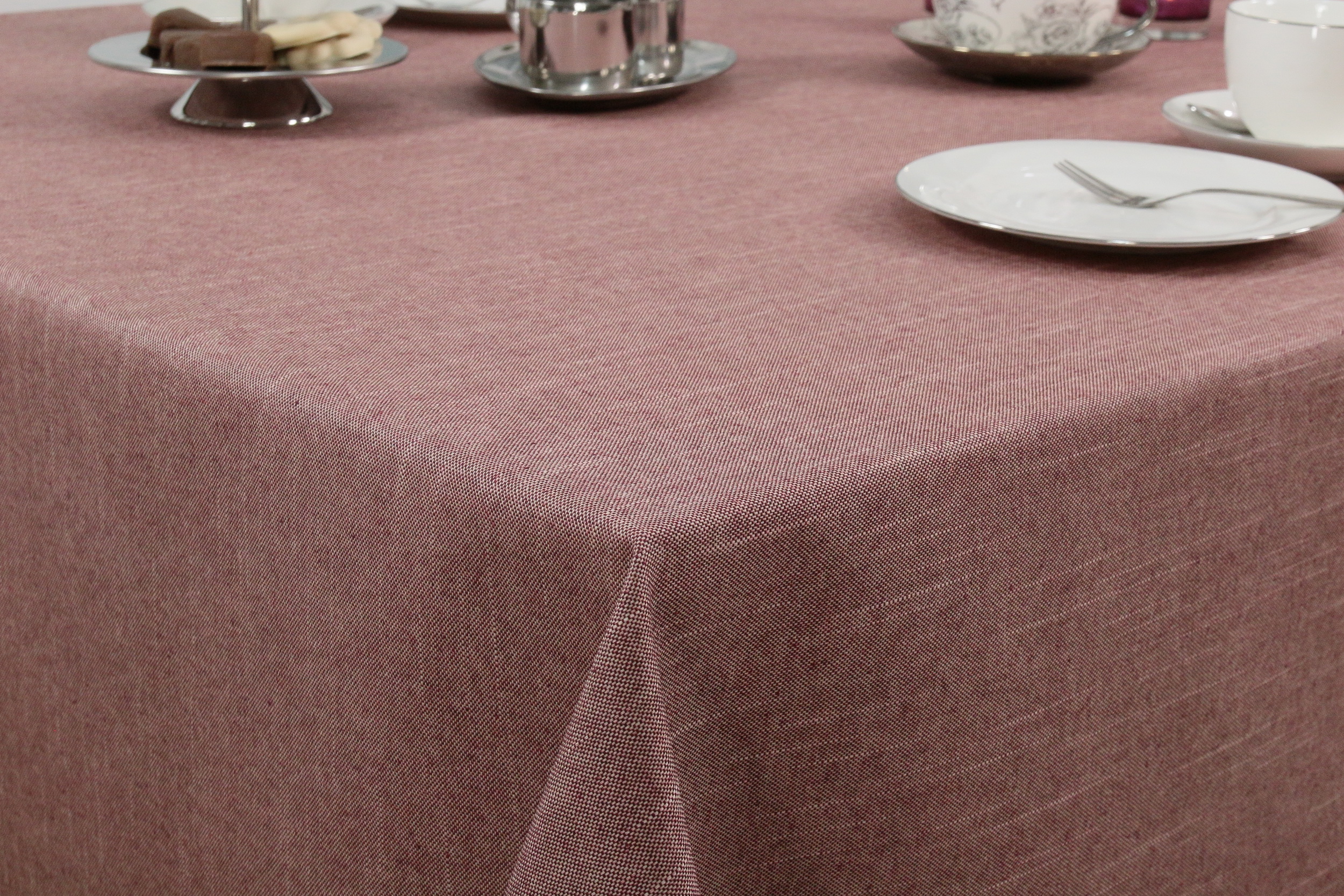 Tischdecke abwaschbar Rot einfarbig Perla ab 80x80 cm bis 138x138 cm QUADRATISCH