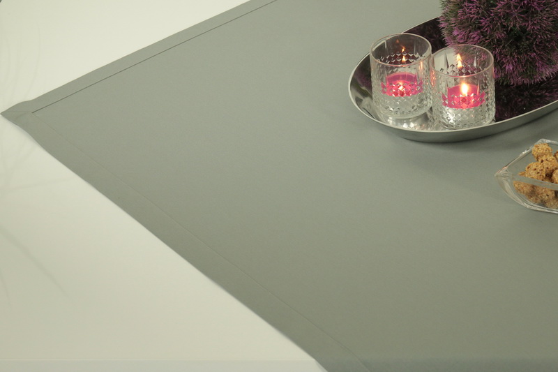 Tischdecke mit Fleckschutz Grau uni Sara ab 80x80 cm - 200x200 cm QUADRATISCH